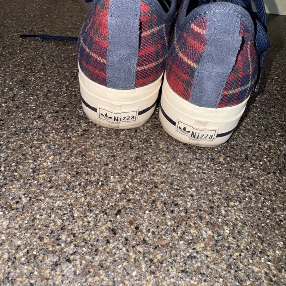 Adidas Nizza RF Platform Plaid Tennis Shoes Womens Size 5 Shoes Wool Red Blue - Picture 2 of 5